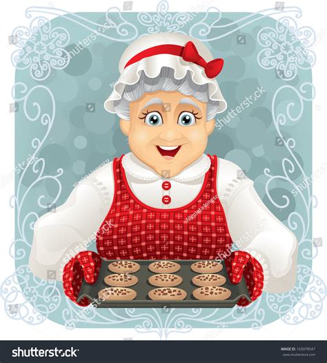 Granny Baked Some Cookies Vector Illustration Of A Happy Granny