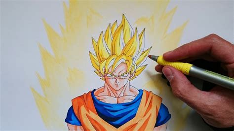 C Mo Dibujar A Goku Fase 3 Dibuja Un Circulo Grande Y Aadele La Mitad