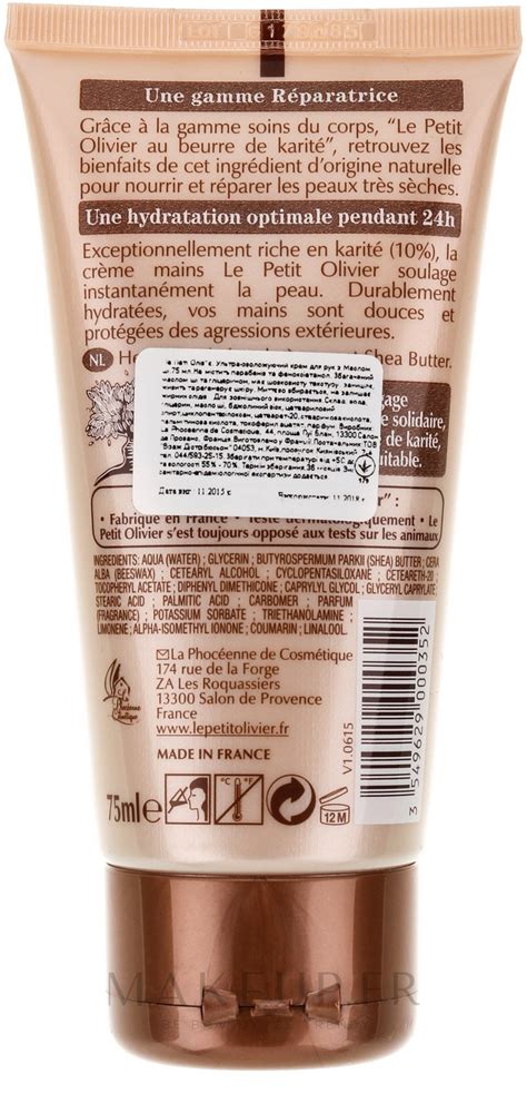 Le Petit Olivier Ultra Moisturising Hand Cream With Fair Trade Shea Butter Cr Me R Paratrice
