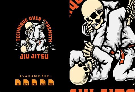 Skull Jiu Jitsu Tshirt Design Buy T Shirt Designs