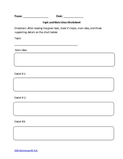7th Grade Common Core Writing Worksheets