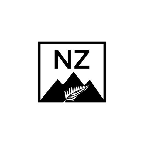 ニュージーランドの抽象的なロゴシダの葉のアイコンnzのロゴ プレミアムベクター
