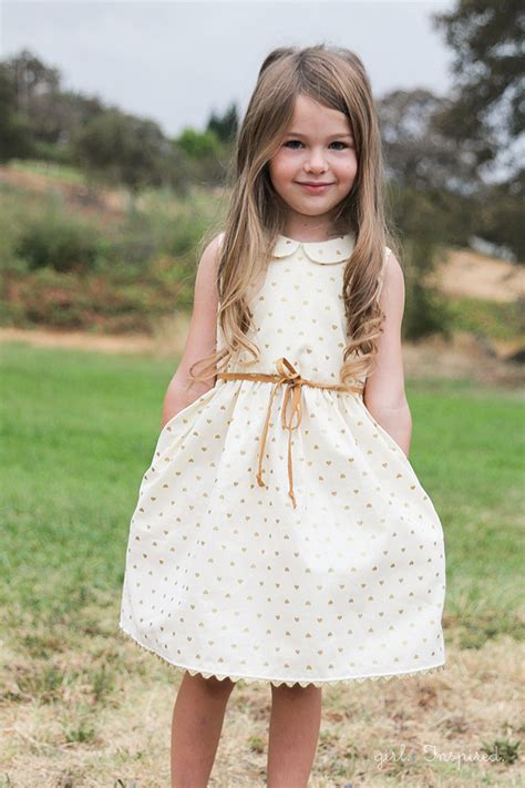 Gold Hearts Dress Girl Inspired