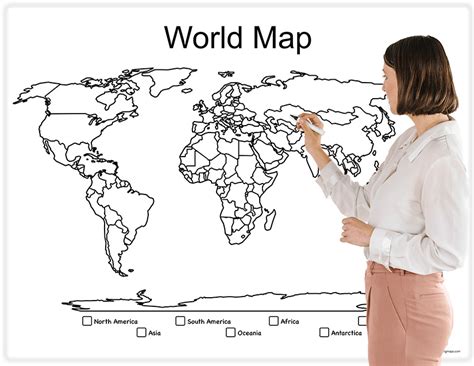 Large Printable World Map Print At Home 38x29in
