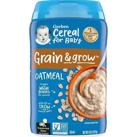 Gerber 1st Foods Single Grain Oatmeal Baby Cereal 8 Oz Dover Mart
