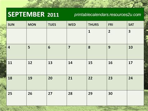 Printable Calendars 2015 Blank September 2011 Calendar Planner