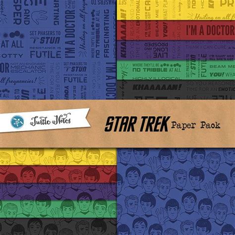 Star Trek Original And Next Generation Digital Paper Pack Etsy Star