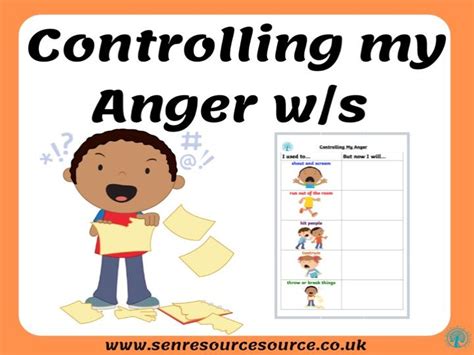 Controlling My Anger Worksheet Teaching Resources