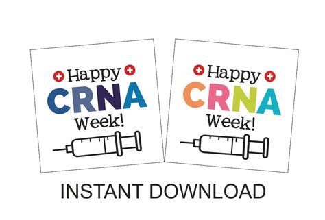 Crna Week Stickers Printable Crna Week Tags Printable Crna Etsy