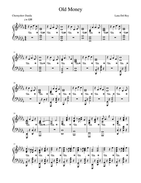 Lana Del Rey Old Money Sheet Music For Piano Download Free In Pdf
