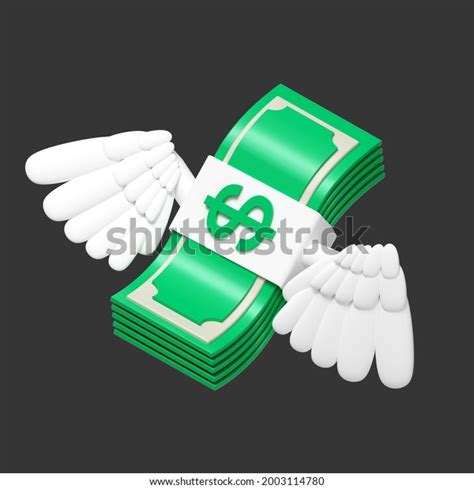 Flying Money Emoji Dollar Wings Cartoon Stock Illustration 2003114780