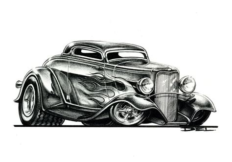 Cartoons And Hot Rods Swanson Artworks Cool Car Drawings Truck