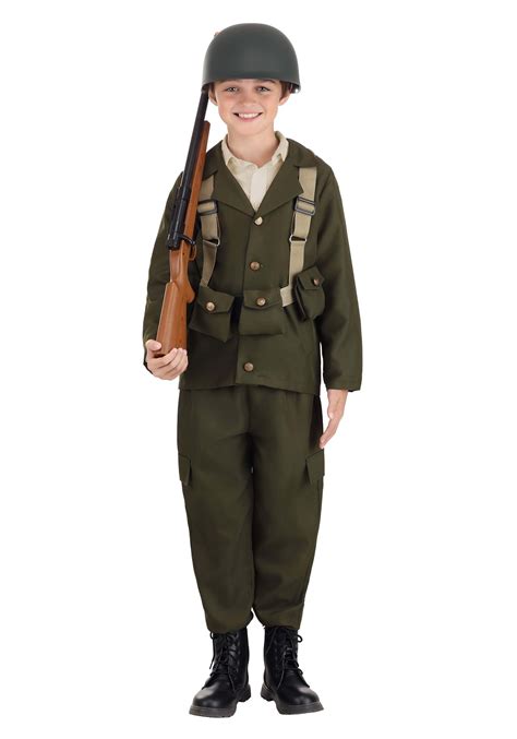 Deluxe World War Ii Kids Soldier Costume