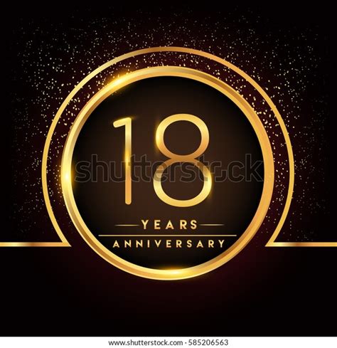 Eighteen Years Birthday Celebration Logotype 18th Stock Vector Royalty