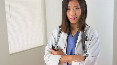 Portrait Of Female Asian Doctor Stock Footage Video Shutterstock
