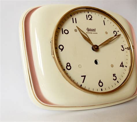 Vintage Art Deco Style 1940s Ceramic Kitchen Wall Clock Garant Etsy