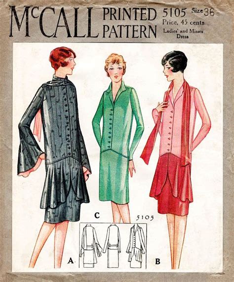 Vintage Sewing Pattern 1920s 20s Flapper Dress Reproduction Etsy