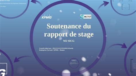 Soutenance Du Rapport De Stage By Khawla Ouezzani Chahdi