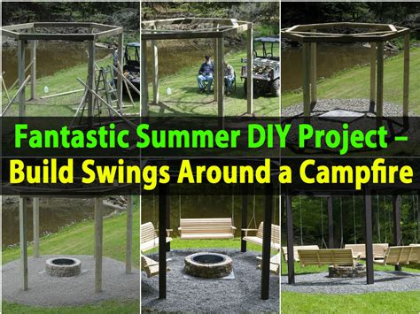 Install the eye bolts and secure the swings. Fantastic Summer DIY Project - Build Swings Around a Campfire - DIY & Crafts