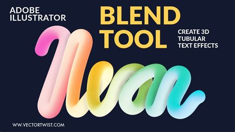How To Create A D Blend Tool Text Effect In Illustrator Youtube