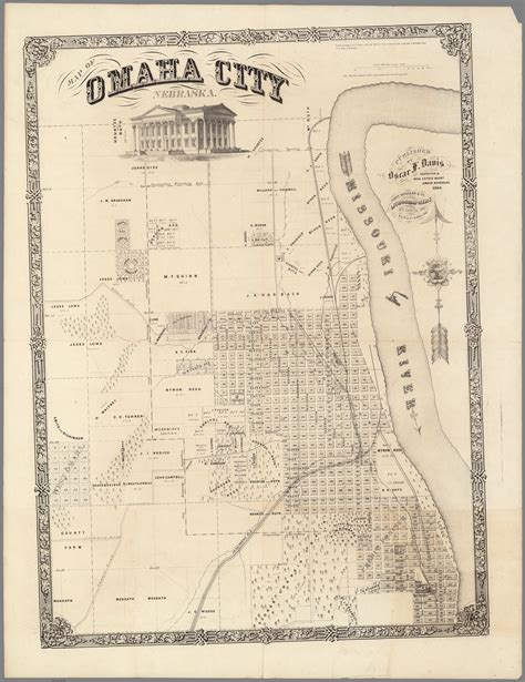 Map Of Omaha City Nebraska 1866 Data Charts Wood Map Omaha Nebraska