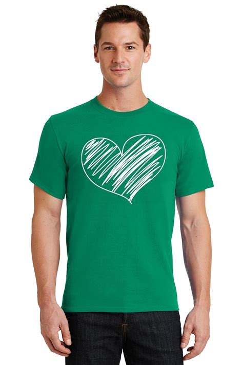 mens heart colored in valentines day t shirt love ebay