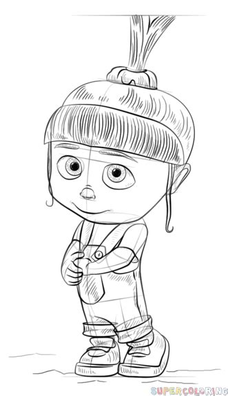 How To Draw Agnes From Despicable Me Step By Step Drawing Tutorials