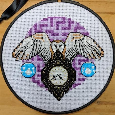 Pdf The Labyrinth Movie Cross Stitch Pattern Embroidery Owl Etsy