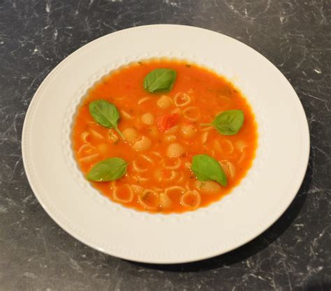 Tomato Soup With Pasta And Basil Whats Cooking Ella