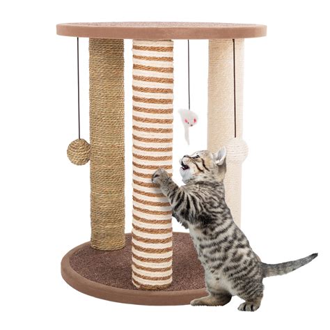 Buy Cat Scratching Post Scratcher Posts With Carpeted Base Play Area And Perch Furniture