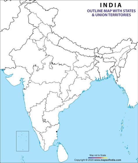 Blank Political Map Of India Outlines Printable Graphics Gambaran