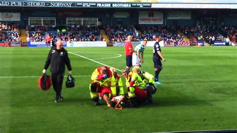Football Player Dropped On Stretcher Youtube