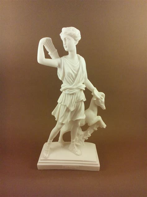 Diana Artemis Alabaster Sculpture Statue Ancient Greek Goddess Of Hunt Art Sculptures
