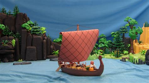 Playmobil Custom Viking Ship Knärr Living In Viking Times Diorama