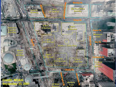 Satellite Image Of The World Trade Center Site After The Attacks With
