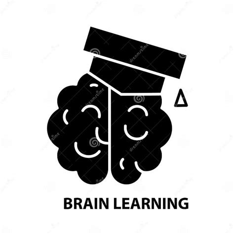 Brain Learning Icon Black Vector Sign With Editable Strokes Concept