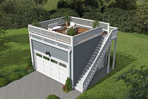 Detached Garage Plan With Rooftop Deck 68705vr Architectural