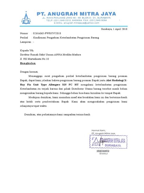 Kebutuhan digital pada zaman sekarang memang semakin meningkat, sehingga membuat kebutuhan 6. Contoh Surat Konfirmasi Pesanan Barang - Contoh Surat ...