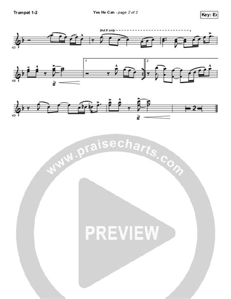 Yes He Can Trumpet Sheet Music Pdf Cain Praisecharts
