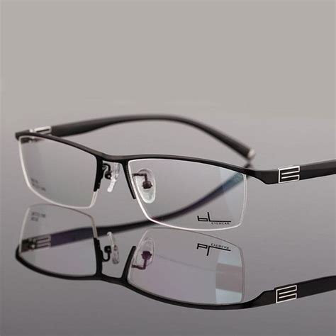 reven jate titanium alloy front rim eyeglasses frame with flexible temple arms semi rimless