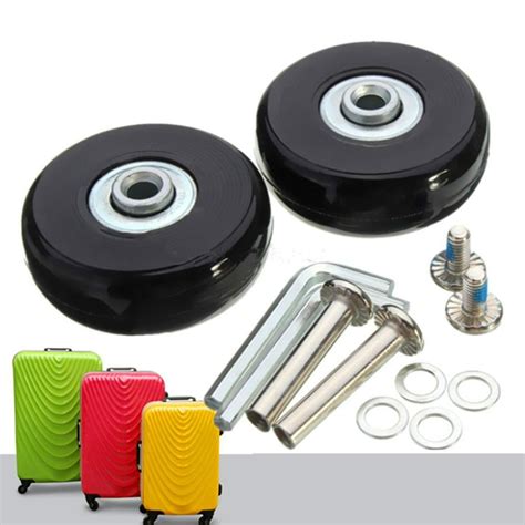 2 Sets Luggage Suitcase Replacement Wheels Repair Od 50mm Axles Deluxe