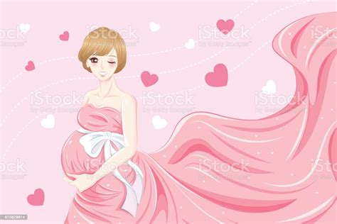 Beauty Cartoon Pregnant Women Stock Illustration Download Image Now