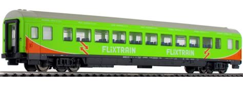Die flixtrain gmbh ist ein deutsches eisenbahnverkehrsunternehmen von flixmobility. PIKO 58678 Personenwagen Flixtrain | DC | Spur H0 | Online ...