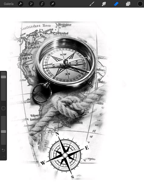 Compass And Map Tattoo Nautical Compass Tattoo Compass Tattoo Design
