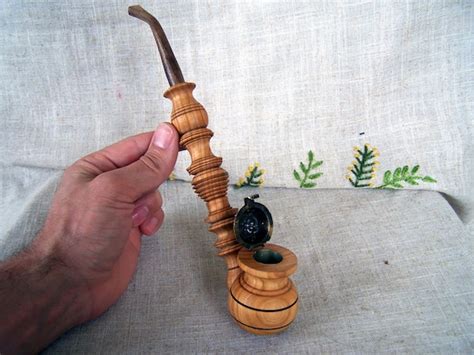 Long Tobacco Pipe Wooden Smoking Pipe Hand Carved By Happyflying