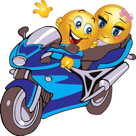 Couple Motorcycle Smiley Emoticon Clipart I2clipart Royalty Free