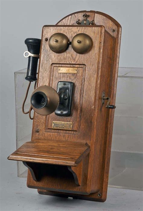 Antique Hobson Electric Wood Wall Mount Telephone