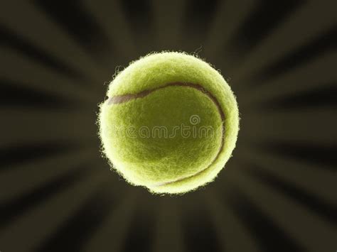 Single Tennis Ball With Star And Eclipse Like Effect Stock Photo