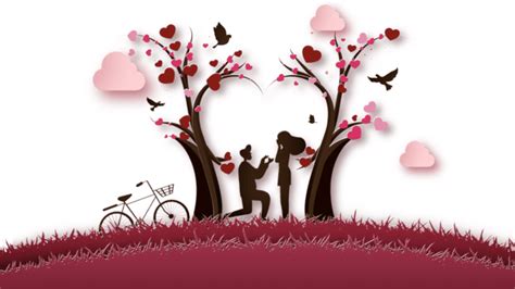 Valentines Day Paper Cut Couple Horizontal Balloons Valentine S Day Paper Cutting Couple Png