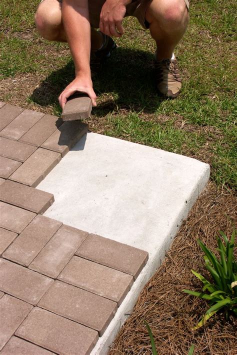 how to put pavers over concrete | Concrete patio, Pavers over concrete